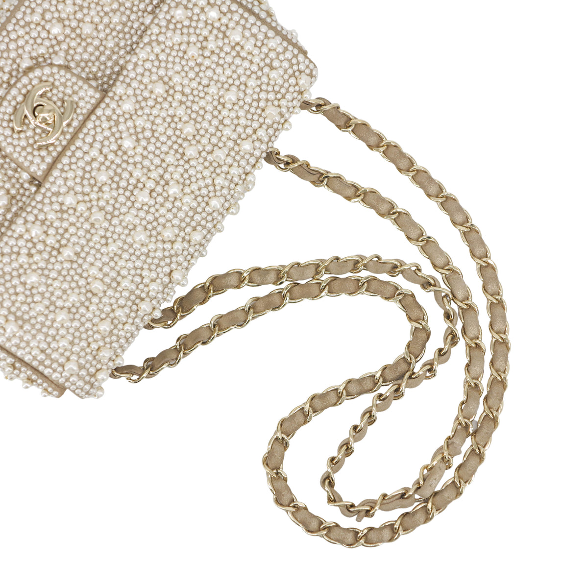 19A Egypt Coco Chanel Cutout Crystal Pearl Long Drop Earrings